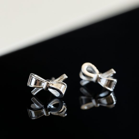 Silver Bow Studs - Picture 4 of 6